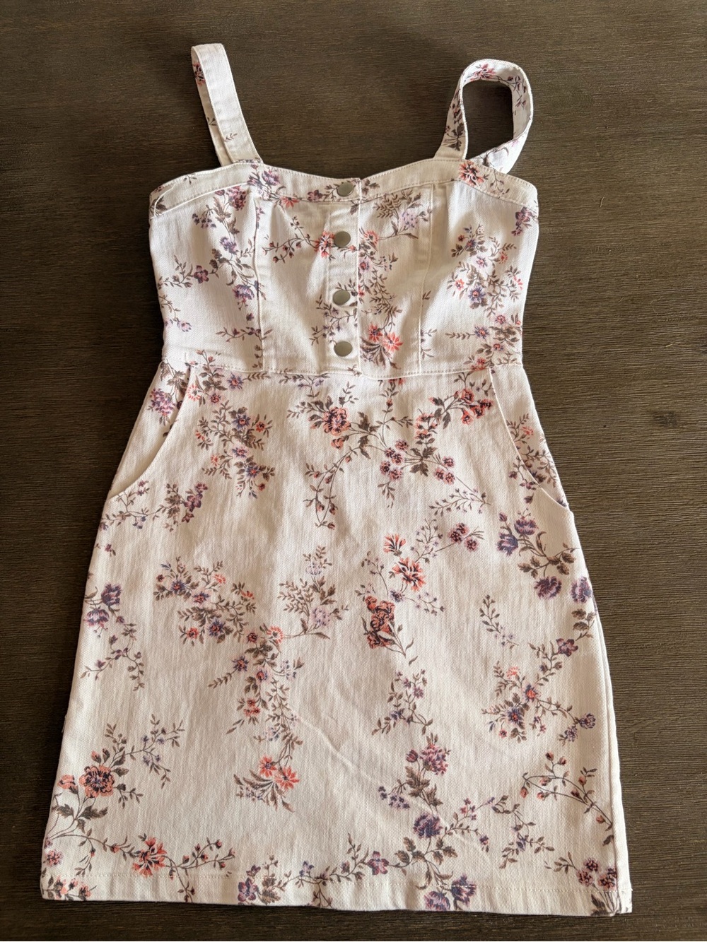 No Boundaries Cream Floral Button-Front Mini Dress